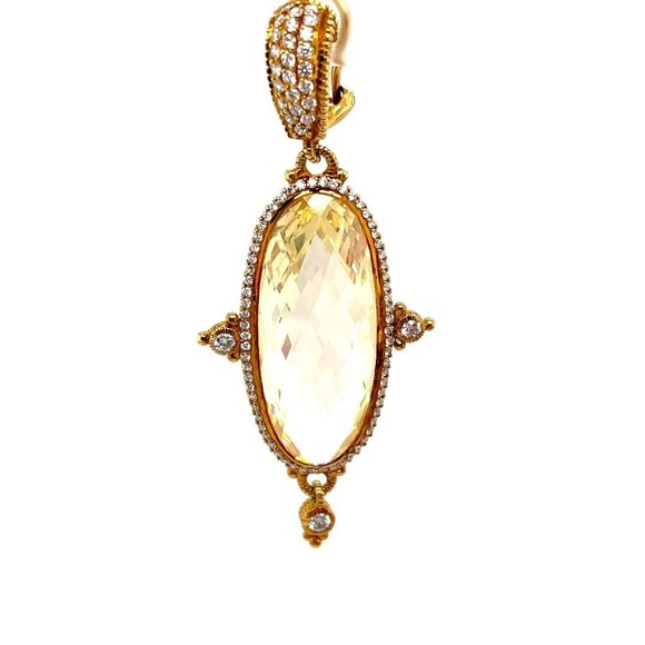 $6500 RARE Judith Ripka LARGE Arielle Canary Diamond Earrings in 18K Yellow Gold - Picture 6 of 6